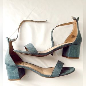 Harper Blue Suede Ankle Strap Heels